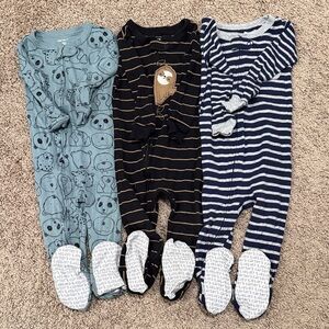 Carter's Kids One Piece Footies - Pack of 3! Teal, Black, Navy